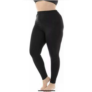 Zerdocean Women's Plus Size‎ Modal Lightweight Full Length Leggings 4X Black NWT